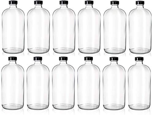 Set di bottiglie di vetro Boston da 340,2 – 907,2 g, per Kombucha, Kefir, birra, ermetiche in poli-cono per l'imbottigliamento a prova di perdite.