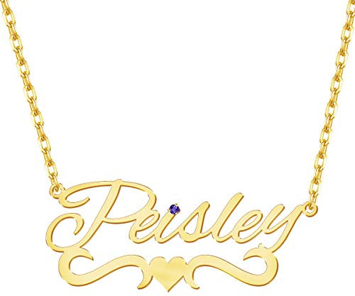 EVER2000 Namenskette Halskette mit Buchstabe Herzkette mit Gravur Personalisierter Schmuck Freundschaftskette