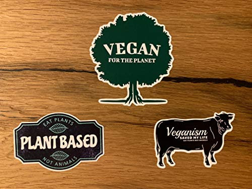 #822 / 3X VEGAN Aufkleber 7cm Breite Food Porn Sticker Umwelt Fit Planet B No Meet Grill BBQ Save The World