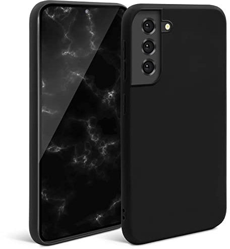 Moozy Minimalist Series Coque en Silicone pour Samsung S21, Samsung S21 5G, Noire - Finition Mate, Étui Fin et Mince de TPU Souple Case Cover
