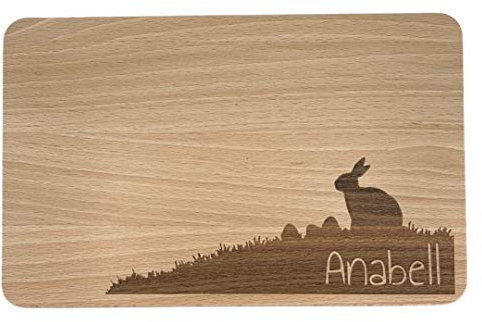 KATINGA Frühstücksbrett Ostern, ca. 23 x 15 x 1 cm (Personalisiert)
