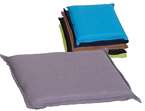 Beo Sitzkissen Gartenstuhl 50x50 Turin wasserabweisend | Made in EU | Reißfestes Outdoor Stuhlkissen waschbar | Sitzkissen Stuhl ohne Ausbleichen | Atmungsaktives Sitzpolster Gartenstuhl in Hell-Grau
