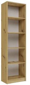 ADGO Schmales Bücherregal Artisan Eiche mit Trennwänden, 50 x 30 x 181 cm, Bücherregal hoch, offenes Standregal, Regal Schmal Hoch, Büroregal, Ordnerregal, Büromöbel, Wandregal, Bookcase, Regal