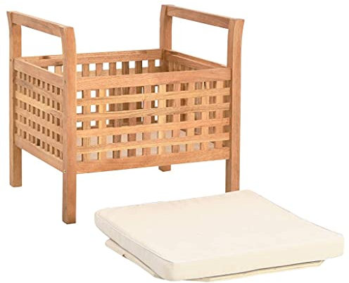 Atlojoys Sitzbank, Bettbank, Polsterbank, Holzbank, Sitzgruppe, Esszimmerbank, mit Stauraum 49×48×49 cm Walnuss Massivholz