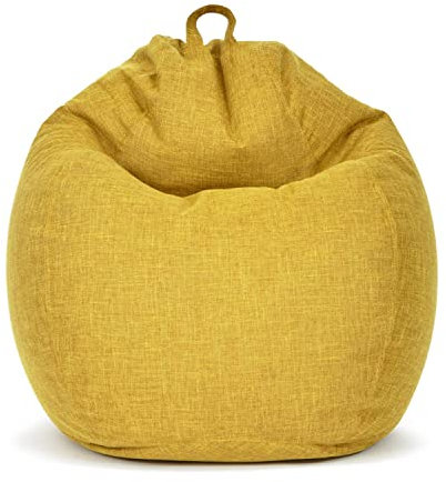 Green Bean Indoor Sitzsack mit 200 Liter mit EPS-Perlen Füllung Kuschelig Weich Waschbar - Drinnen Stoff Bodenkissen Liegekissen Sitzkissen Lounge - Gelb