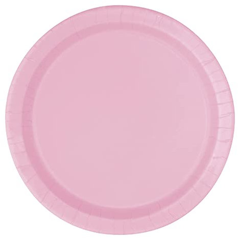 Trimming Shop Piatti da dessert rotondi resistenti da 23 cm, colore rosa, stoviglie di carta a tema per barbecue, matrimoni, anniversari, compleanni, occasioni multiuso (confezione da 16)