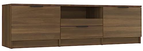 vidaXL TV Schrank Lowboard TV Möbel Tisch Board Sideboard Fernsehschrank Fernsehtisch HiFi-Schrank Braun Eichen-Optik 140x35x40cm Holzwerkstoff