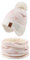 XIAOHAWANG Baby Strickmütze Winter Babymütze Junge Warme Kindermütze Junge Beanie Mütze Dicke Wintermütze für Herbst,Winter(Weiß Herz(Hut+Schal),4-7Jahren)