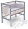 FabiMax Baby Beistellbett für Boxspringbett, TÜV geprüft 2022, inkl. Matratze und Nestchen aus Netzstoff, Buche massiv grau/Natur, Comfort/weiße Sterne auf grau