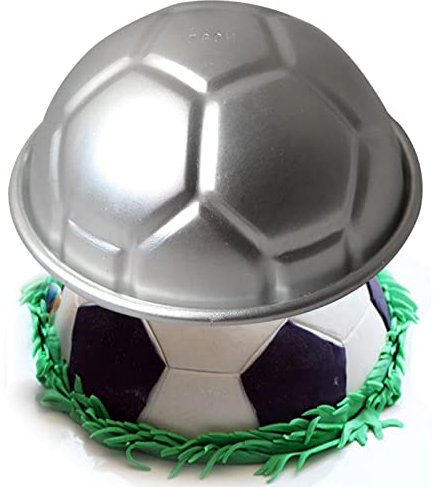WEITING Backform für 3D Gebäck | 3,14 Zoll Fußballkuchen für Kinder 3D Geburtstagskuchen Pan, Backform für Fußball Geburtstagskuchen 3D für Kinder, Formen