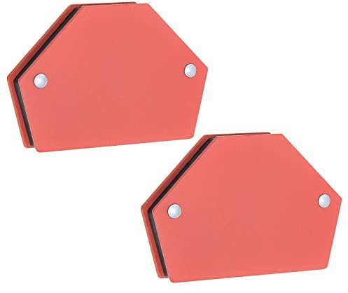 sourcing map 2pcs Arrow Welding Magnet Holder, 28LBS 30,45,60,75,90 Degree Multi‑Angle Six Sides Magnetic Metal Clamps Working Tools for Welding, Soldering, Assembling