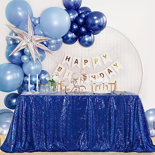 B-COOL Pailletten-Tischdecke, königsblau, Hochzeitstischdecken für runde Tische, Blaue Tischdecke rund, Sequenz, Tischröcke, Pailletten, Tischtuch, Unabhängigkeitstag, Partys, 228 x 332 cm