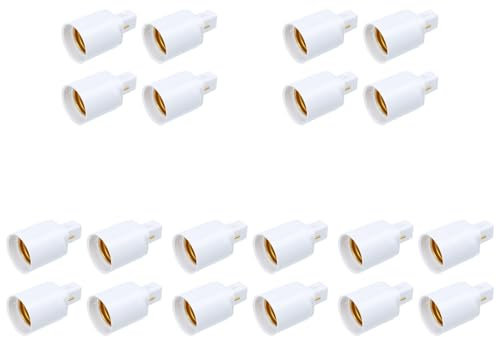 Housoutil Lamp Head G24 to E27 Adapter G24D 2-Pin Adapter E27 Schraubgewinde for LED Leuchtmittel Converter