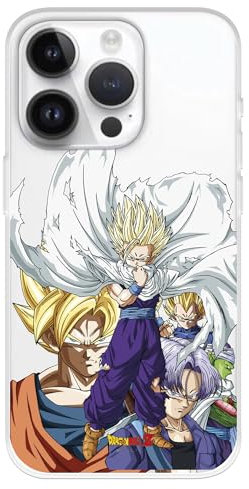 Hülle Kompatibel mit iPhone 15 Pro Offizielle Dragon Ball Warriors Saiyans zum Schutz Ihrer Handyhülle Transparent Flexibel Silikon Case mit Offizieller Dragon Ball Lizenz
