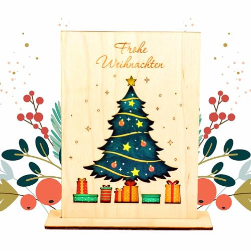 Weihnachtskarten aus Holz | Weihnachtsgrußkarte | Familie | Freunde (Christmas Card 1)