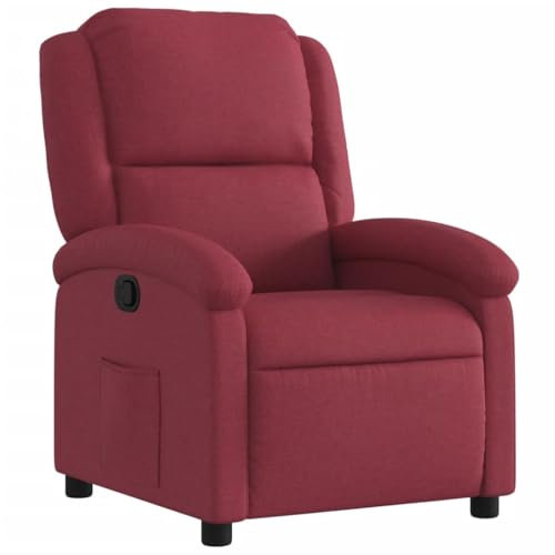 vidaXL Relaxsessel, Sessel mit Liegefunktion, Fernsehsessel Verstellbare Rückenlehne, Liegesessel Ruhesessel Polstersessel, Weinrot Stoff