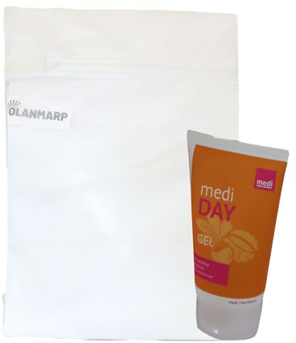 Medi Day Pflegegel 150 ml mit Rosskastanie für Kompressionsstrumpf-Träger - Frische Beine den ganzen Tag + Olanmarp Wäschenetz (1 Stück Medi Day a 150 ml)