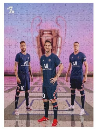 Messi Neymar Mbappe 300 Teile Wooden Puzzle Erwachsene Kinder Puzzle Schwierigkeitsgrad Puzzles Fußballer Puzzles Familie Dekoration Lernspielzeug Spiele 300 PCS