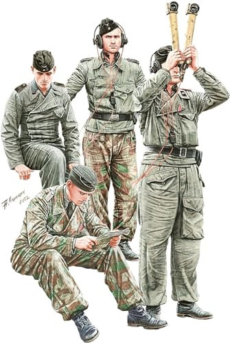 MiniArt 35465 1:35 Panzer Crew (1943-1945) - originalgetreue Nachbildung, Modellbau, Plastik Bausatz, Basteln, Hobby, Kleben, Modellbausatz, Zusammenbauen, unlackiert