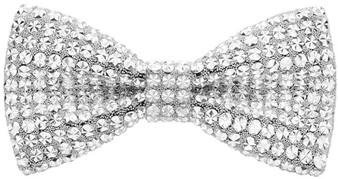 Strass-Fliegen für Herren Diamant-Fliege vorgebunden Pailletten-Fliege | Verstellbares Band, Einheitsgröße für alle, Leicht zu tragen, Geschenkbox-Paket, für Party & Hochzeit