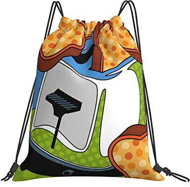 351 Rucksack Mit Kordelzug 42x36cm, Fliegender Toast Sportrucksack Erwachsene Kordelzug Rucksack Kinder Schuhbeutel, Für Schule, Yoga, Strand