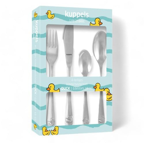 Duck Kinderbesteck 4-teilig Kinderbesteck mit Tiermotiven