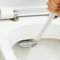 Reach Everywhere Silicone Toilet Brush with Holder - Grey & White Soft Flexible Bristle Anti-Scratch Lightweight Effective Right-Angled Loo Cleaning Tool – Measures H41.5 x W7 x D10cm
