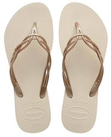 Havaianas - Flash Sweet, Comfortable, Durable, and Elegant Flip-Flops, Sculpted Crossed Straps, Non-Slip Slim Sole, 1/2 UK