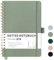 RETTACY Notizbuch B5 Dotted, Bullet Dot Journal mit 100 g/m² Dickem Papier, 70 Blatt, Notebook für Büro und Schule, Lederhülle, Hellgrün, 17.6 cm x 25 cm