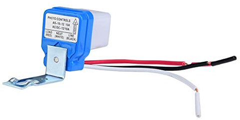 Interruptor fotoeléctrico, interruptor de sensor de luz, interruptor automático de encendido/apagado automático Ac 12V 10A, fotocélula de 12V para luces de puerta de paso de calle (12V)