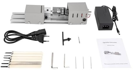 Mini tornio 96 W, 220 V, 4000 – 9000 giri/min, tornio preciso in metallo, tornio fine, macchina per perle, piccola lucidatrice, mini perle, tornio in miniatura, lavorazione del legno fai da te