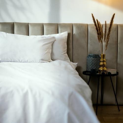 BLUMIS® Bettwäsche Baumwolle 2teilig | Perkal Bettwäsche Set 100% Baumwolle, Öko-Tex Zertifiziert, hochwertig, ganzjährig, atmungsaktiv & pflegeleich (Weiß, 135 x 200 cm | 40 x 80 cm)