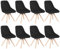 WOLTU Esszimmerstühle drehbar 8er Set, für Esszimmer Wohnzimmer Küche, Küchenstühle mit Samtbezug, Buchenholz Beinen, bis 150 kg belastbar, Schwarz
