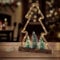 ECD Germany LED Jute Baum mit LED-Beleuchtung 35x6,5x45 cm, Deko Weihnachtsbaum aus Seil mit 45 warmweißen LEDs, 3 Tannen, Jutesäckchen, batteriebetrieben, Timer, Tannenbaum Figur Weihnachtsdeko Innen