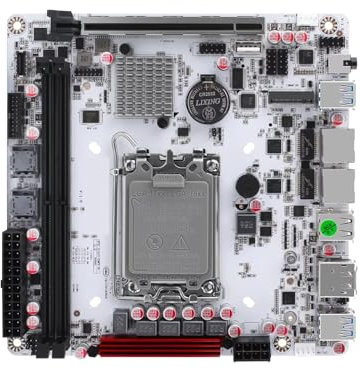 SJRC Q670 LGA 1700 NAS Motherboard 8 Bay, 8 x SATA3.0 Mini ITX Mainboard 3 x M.2 NVMe PCIe4.0 x4, i226-LM 2.5GbE LAN Board DDR5 with PCIe5.0 x16, 8GB RAM 256GB SSD (with Cables)