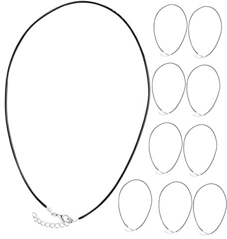 Operitacx 1set Cord Necklaces with Clasp Silver Chain Cords Necklace Extender Gold Necklace Making Supplies Necklace Kit Clay Beads Bracelet Making Kit Beads Bracelet Kit Wax Rope Black 10pcs