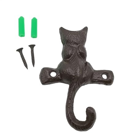 Cast Iron Hooks - Animal Shaped Cast Iron Hanger Hook | Rustic Hanger Indoor Outdoor Home Garden Country Farmhouse Garage