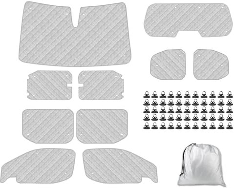 Pare-Soleil pour Pare-Brise Compatible avec Citroen Berlingo Peugeot Partner Opel Combo (SWB) 2018-2025 - 10Pcs Pare-Soleil Thermiques Internes