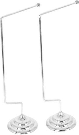 Angoily 2 pièces Support Drapeau Bureau Alliage Argenté Porte Drapeau de Table Simple pour Mini Drapeaux Support de Mât Stable pour Bureau Salle de Réunion et Décoration