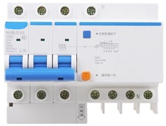 1PCS NXBLE-63 Disjoncteur différentiel RCBO 6KA type D 3P+N 30mA 50HZ 6A 10A 16A 20A 25A 32A 40A 50A 63A(10A)