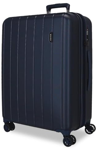 Movom Wood Mittlerer Koffer Blau 44,50x65x27,5 cms Hartschalen ABS TSA-Schloss 68L 3,8Kgs 4 Doppelräder Erweiterbar