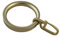 Gardinenringe Vorhangringe Flachringe mit Faltenhaken - Ring Ø 32 x 43 mm für Gardinenstangen Ø 20 mm - Kunststoff - 10 Stück (Messing matt)