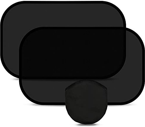 MOBIUSPHY Parasol Coche Bebe, Parasol Coche Infantil Lateral Parasol Ventana Coches Trasero Sombrilla, Bloqueo de Rayos UV Nocivos Parasoles Autoadhesivo para Proteger del Sol a Bebés- 2 Pack (Negro)