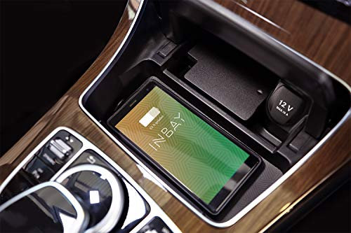 INBAY 5W Handyhalterung Auto Ablagefach Induktiv/Kabellos passend für Mercedes C-Klasse (205), CLS (C257), E-Klasse (213/238), EQV, GLC (X253), V-Klasse (W447) - Autohalterung Zubehör Innenraum - Qi