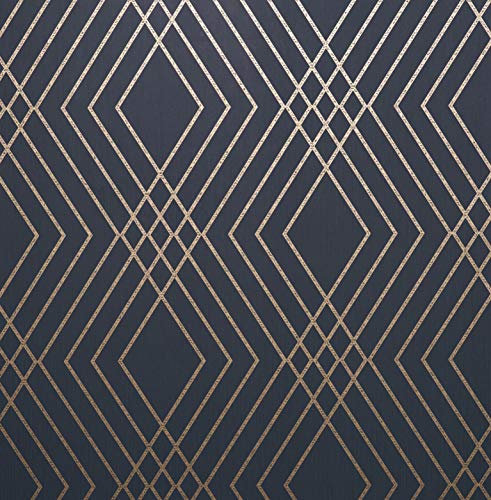 Fine Décor FD42605 Spalier in Scherbenform, Marineblau/Gold
