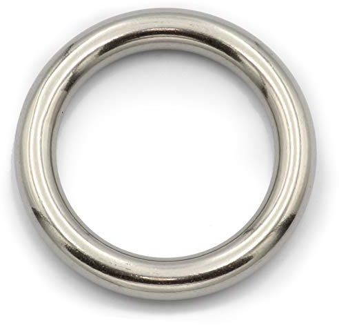3 Stück DIOS24 Ring geschweißt, poliert 10 x 50 mm (Größe und Menge wählbar!) - Edelstahl V4A - Rundring O-Ring Ösenring Edelstahlring