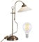 bmf-versand Tischlampe Messing LED Landhausstil - Schreibtischlampe Landhaus Altmessing - Schreibtischleuchte mit Leuchtmittel E14 - Nachttischlampe Schreibtisch Antik Retro