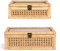 HUAXIN CRAFT H Rattan-Dekobox mit Deckel, rechteckig, geflochten, mit Glas, 2 Stück