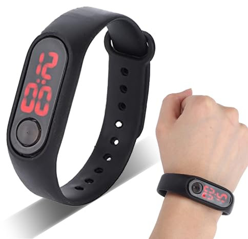 Fitness Tracker Armband, LED Leuchtende Wasserdichte Silikon Uhr, schrittzähler armband, Verstellbarer Riemen, Sportliches Slim Design für Täglichen Gebrauch und Schwimmen
