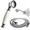 AquaParts Duschkopf Handbrause mit Schlauch und Duschhalter | Retro | Regendusche | Duschbrause | Hochdruck Spray | Shower Head | für Baden, Brausekopf und Spa